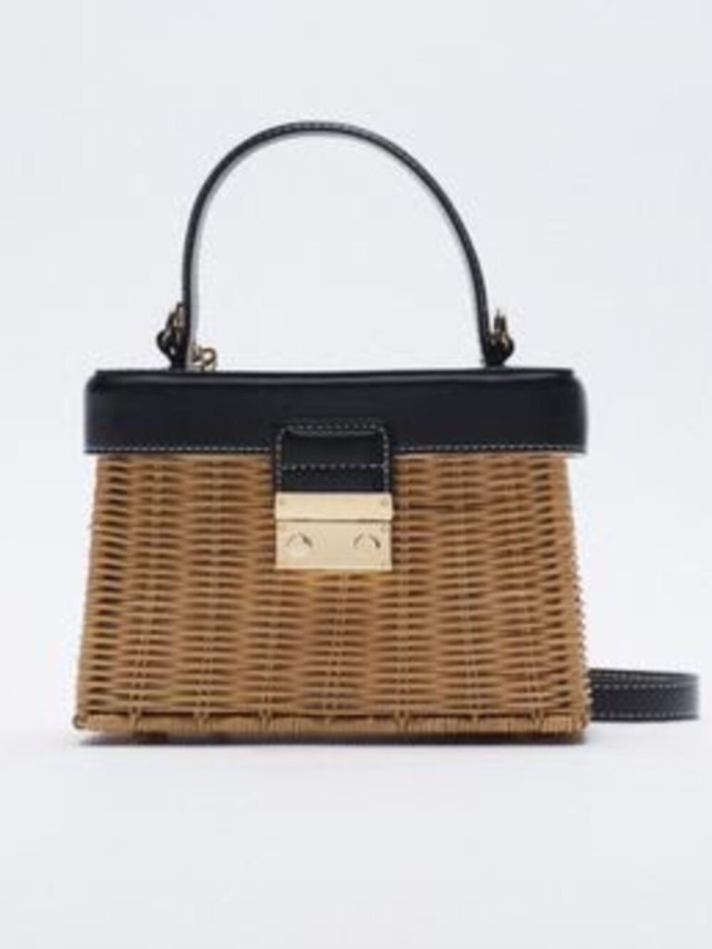 Zara Rattan Box Bag With Handle